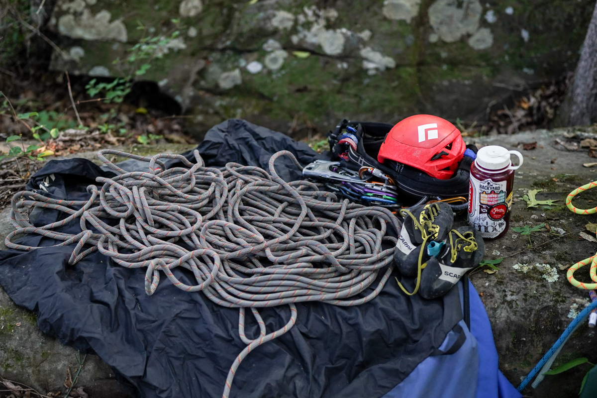 Climbing Helmets (BD Vapor with climbing gear)